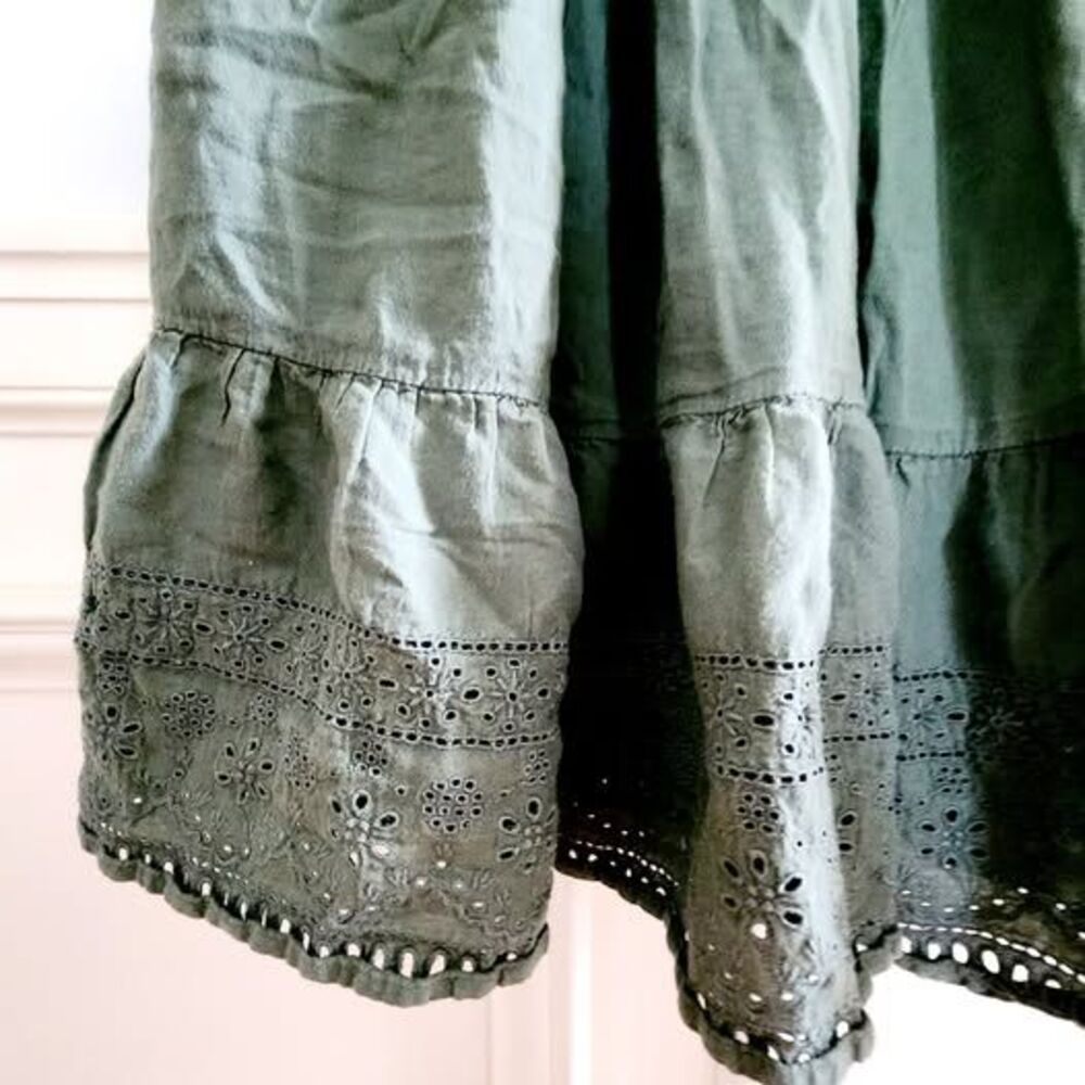 Old Navy Puff-Sleeve Tiered Embroidered Mini Swing dress crocheted Size S - Picture 6 of 8